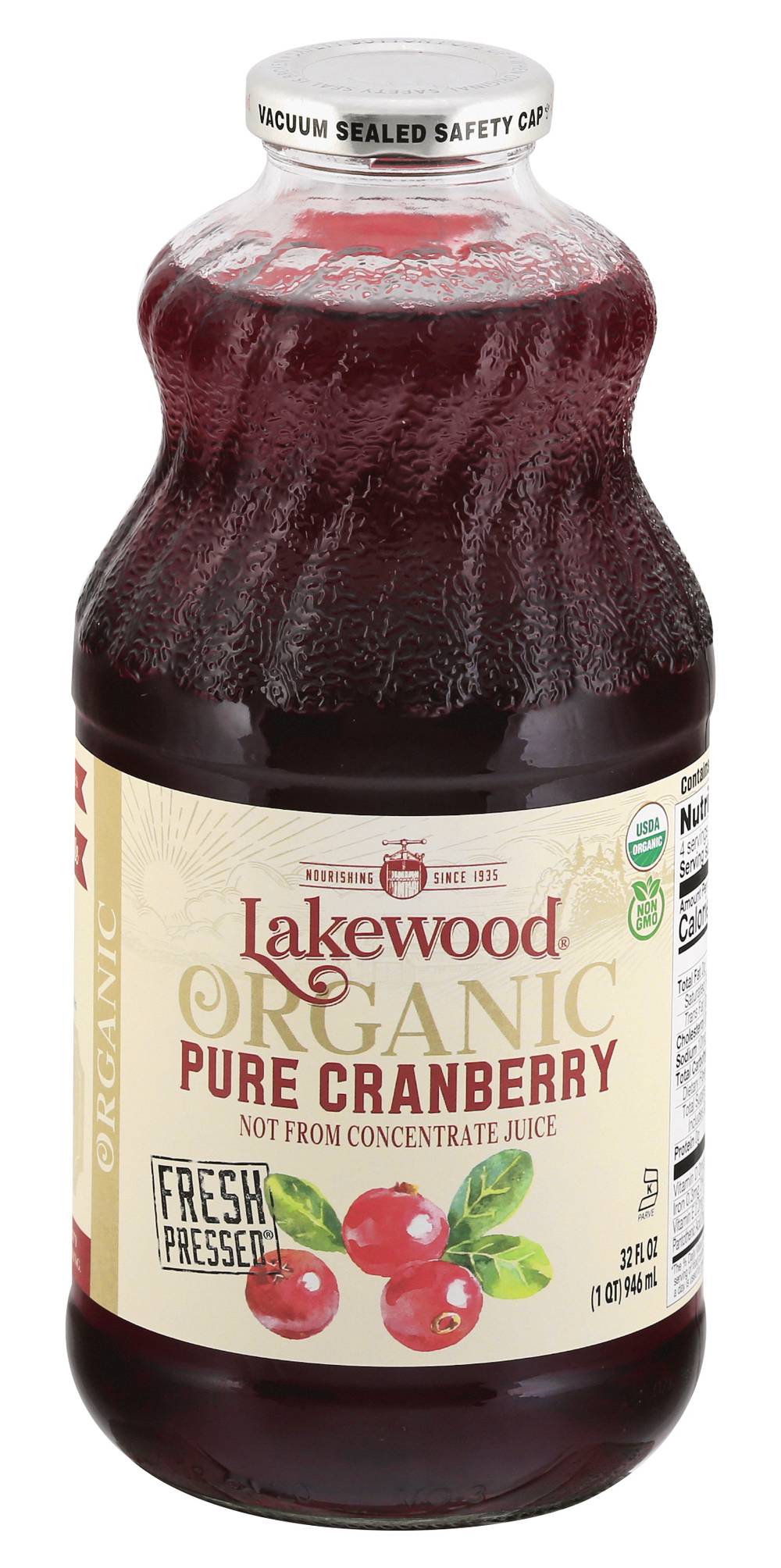 Lakewood Organic Pure Cranberry Juice (32 fl oz)