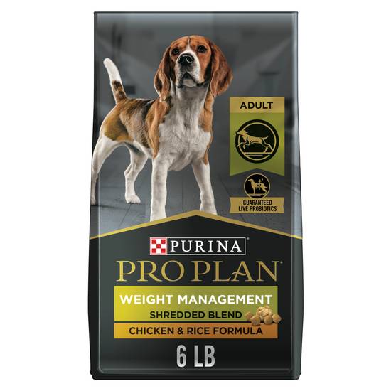 Pro Plan Purina Weight Management Dog Food, Shredded Blend Chicken & Rice Formula