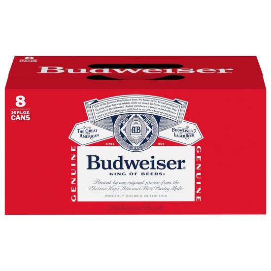 Budweiser Domestic Pale Lager Beer (8 pack, 16 fl oz)