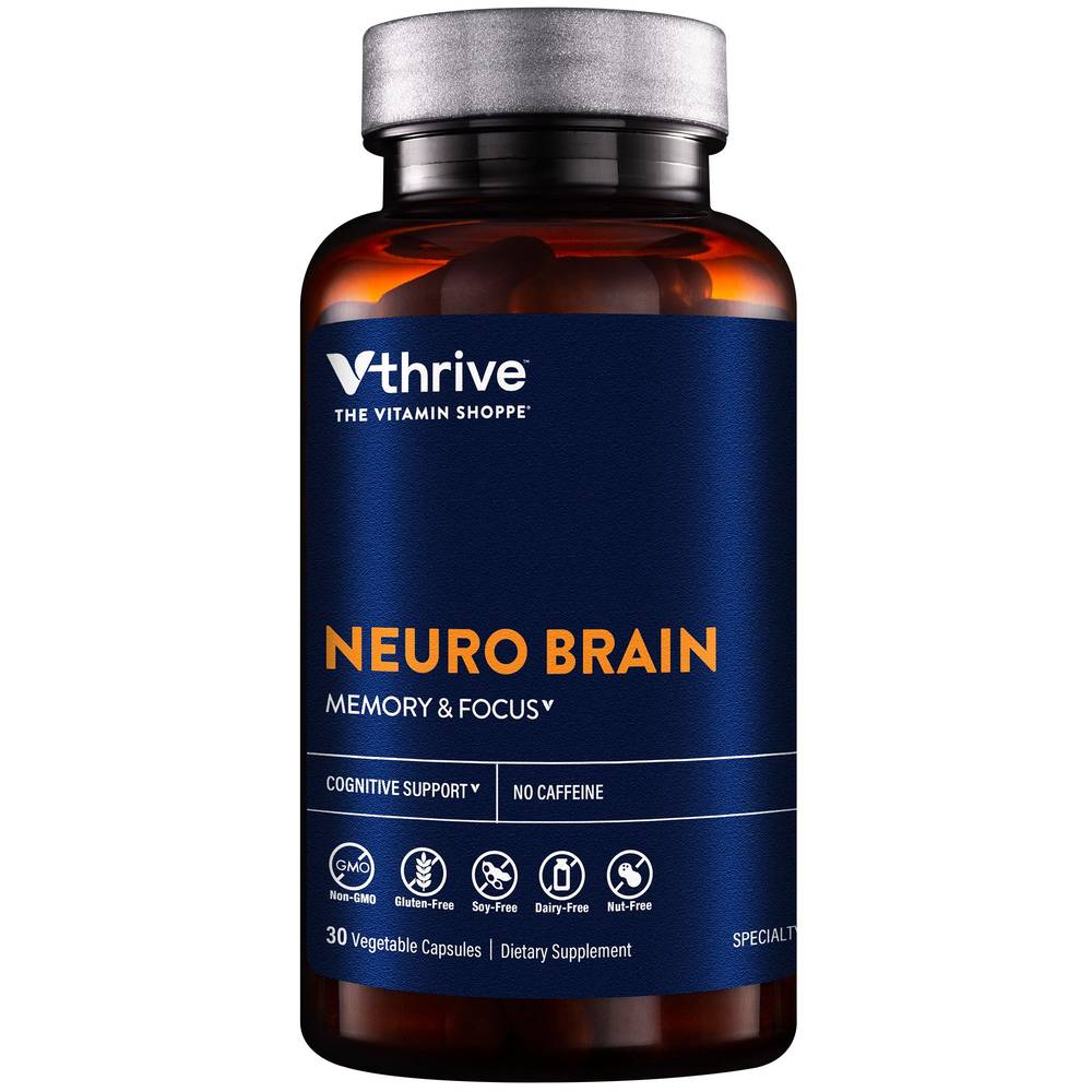 Neuro Brain – Memory, Focus, & Cognitive Support – Caffeine-Free (30 Vegetable Capsules)