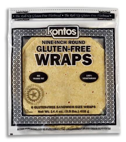 Kontos - 9-inch Gluten Free Sandwich Size Wraps - 6 ct