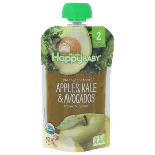 Happy Baby Organic Apples Kale & Avocado Stage 2 Pouch