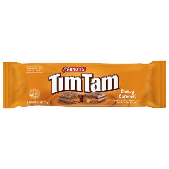 Arnott's Tim Tam Chewy Caramel Chocolate Biscuits 175g