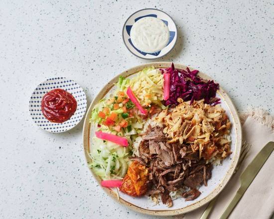 Chicken and Beef Mixed Shawarma Plate