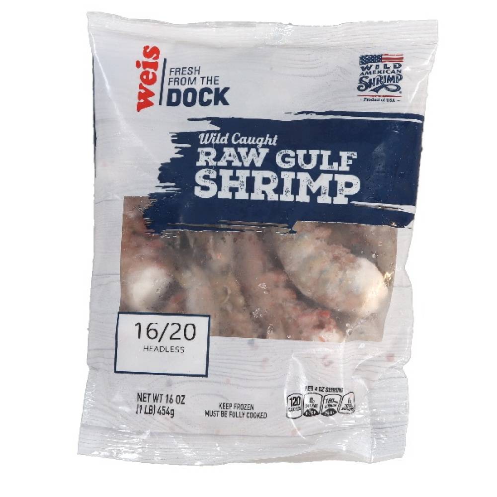 Weis Fresh From the Doc Wild Caught Raw Gulf Shrimp, Jumbo (16 oz)