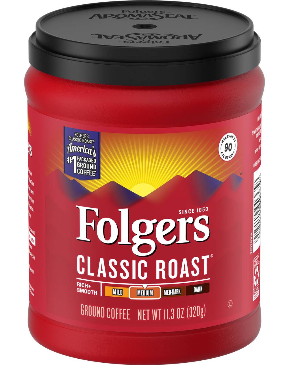 Folgers Medium Classic Roast Ground Coffee, Mocha (11.3 oz)