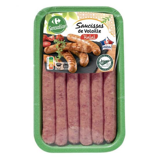 Carrefour - Saucisses de volaille halal (6 pièces)