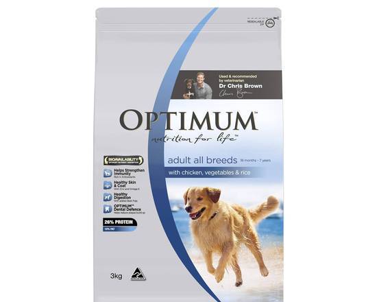 Optimum With Chicken Vegetables and Rice Dry Dog Food 3kg