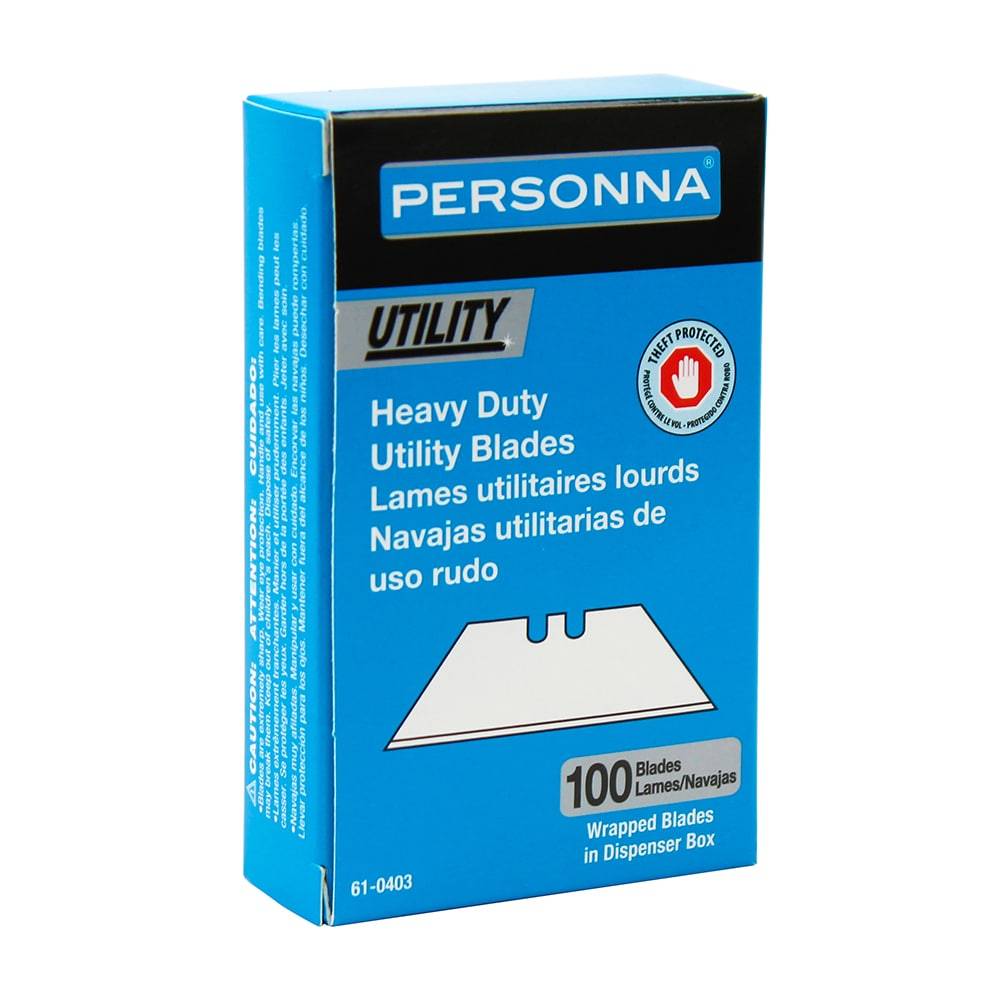 PERSONNA Carbon Steel Utility Razor Blade(100-Pack) | 61-0403-CLIP