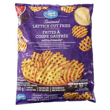 Great Value Seasoned Lattice Cut Fries (550 g)