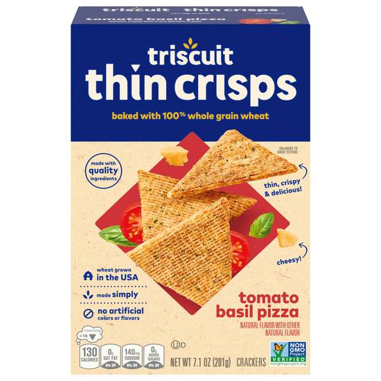Triscuit Thin Crisps Whole Grain Wheat Crackers (tomato basil pizza)
