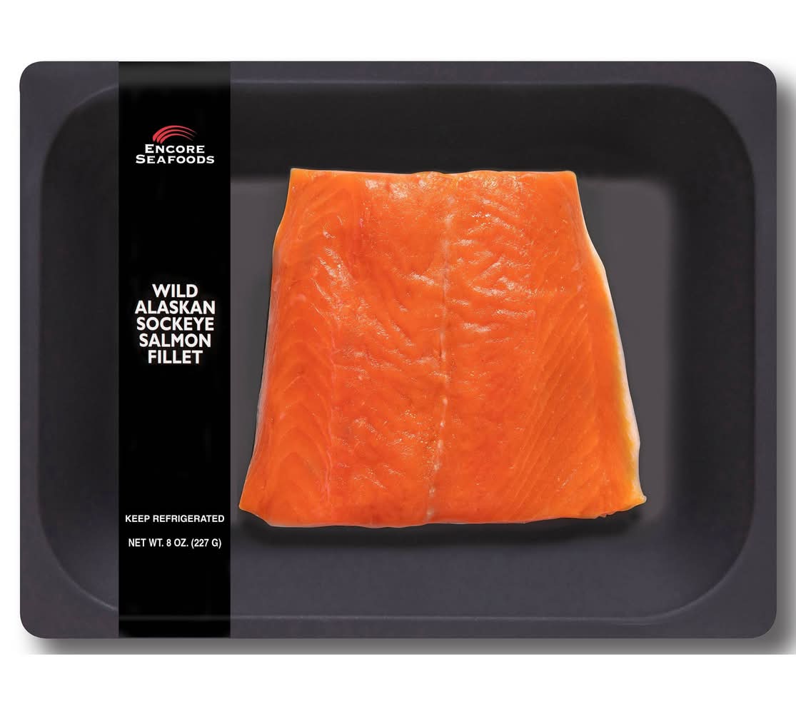 Encore Seafoods Wild Alaskan Sockeye Wild Caught Salmon Filleted (8 oz)