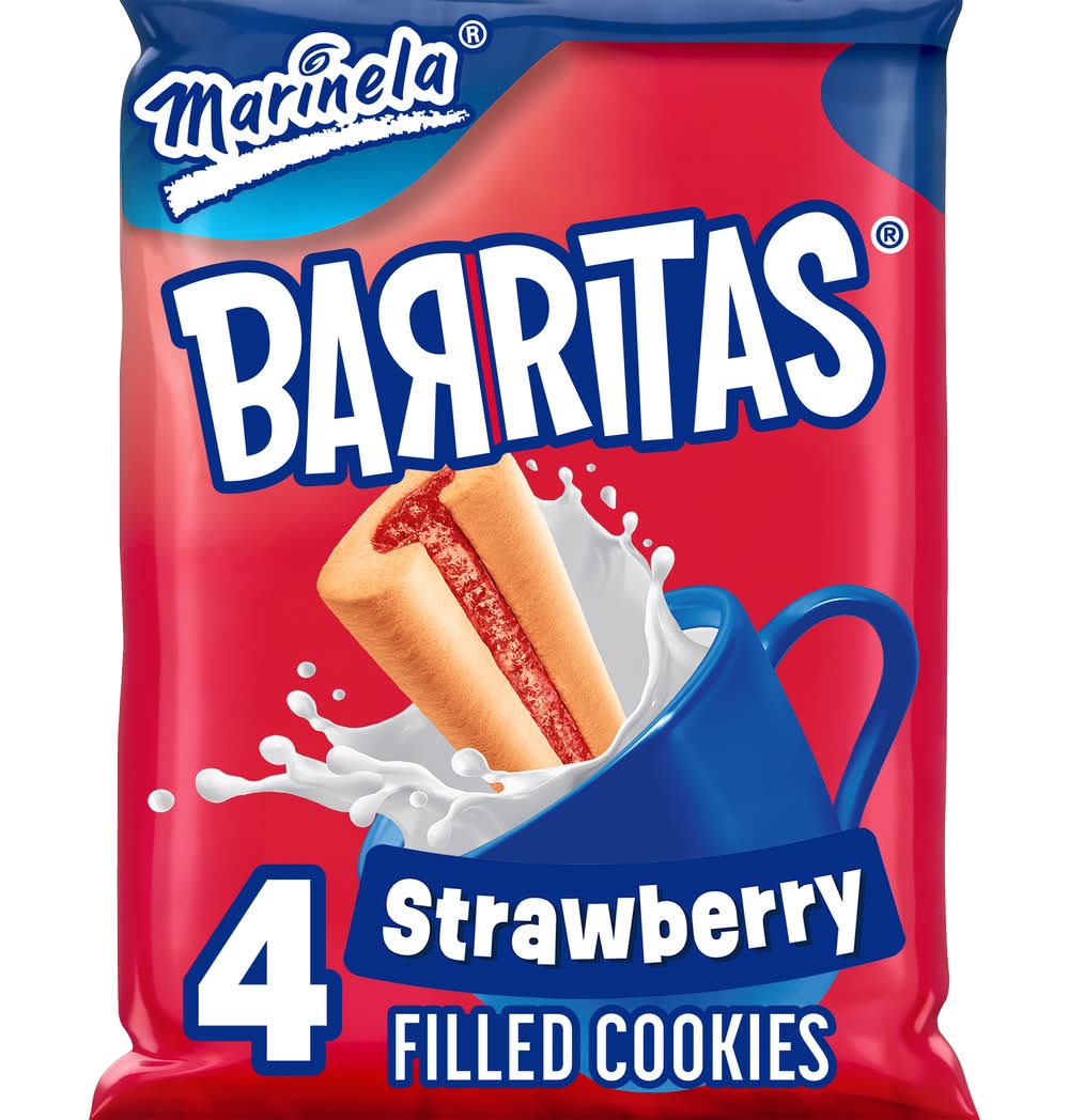 Marinela Barritas Fresa Filled Cookies, Strawberry (2 x 4 ct)