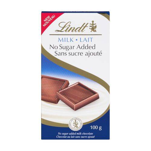 Lindt sans sucre ajoute lait (100 g) - milk chocolate no sugar added (100 g)