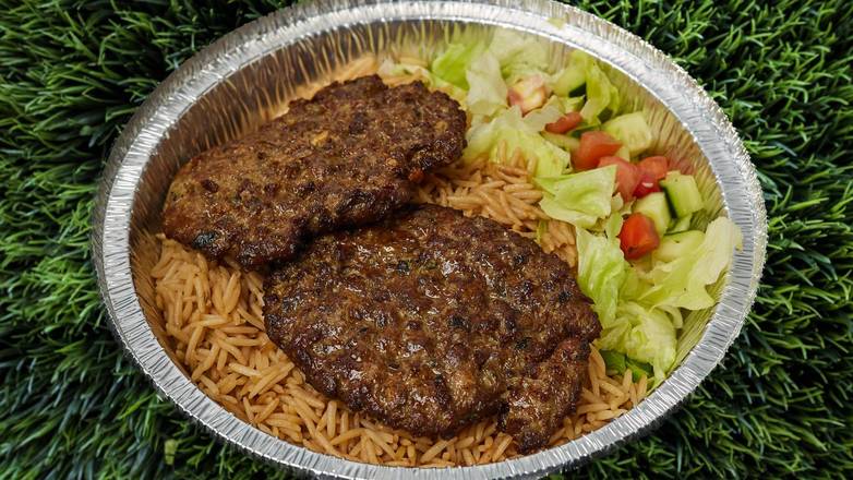 Chapli  Kabob Over Rice (Beef)