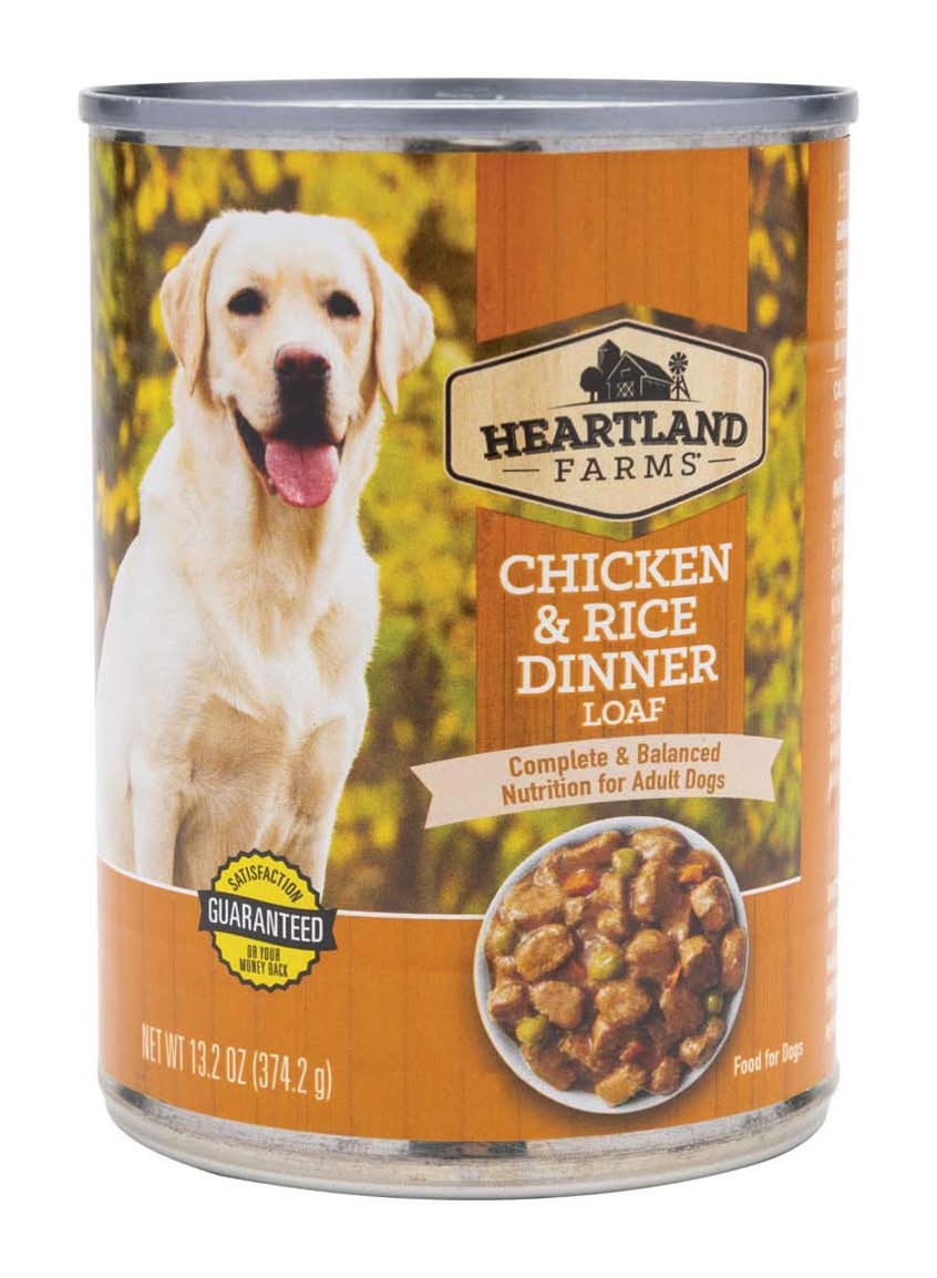 Heartland Farmss Chicken & Rice Dinner Loaf Wet Dog Food 13.2 Oz