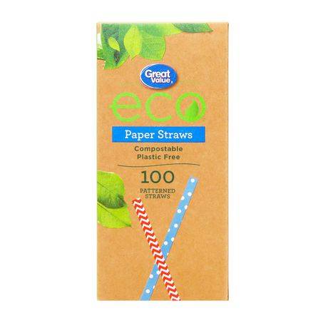 Great Value Patterned Paper Straws (100 units)