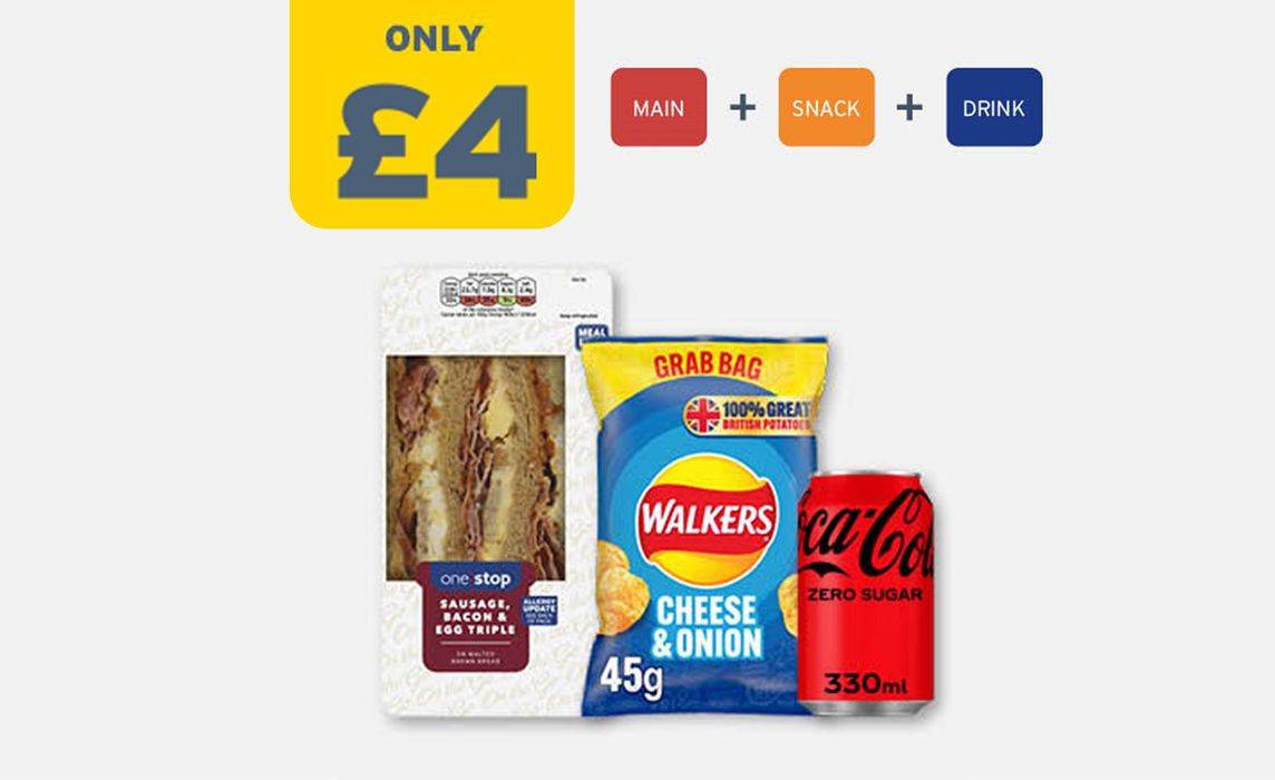 £4 Lunch Meal Deal (Main + Snack + Drink)