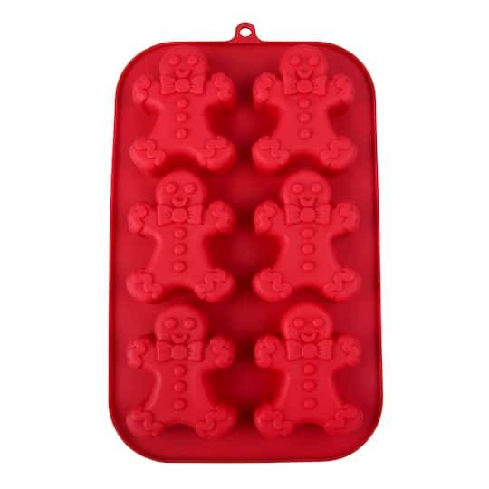 Celebrate It Christmas Gingerbread Man Silicone Treat Mold, Red (6 ct)