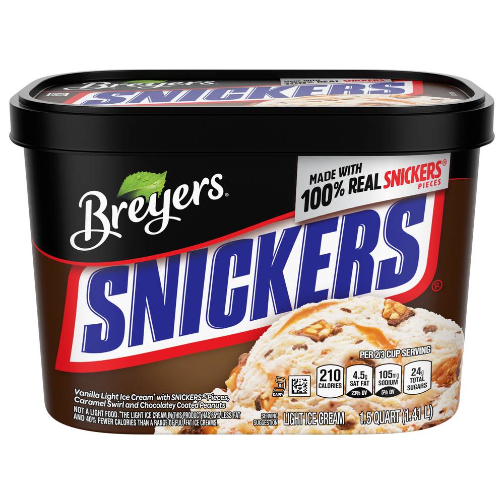 Breyers Vanilla Light Snickers Ice Cream