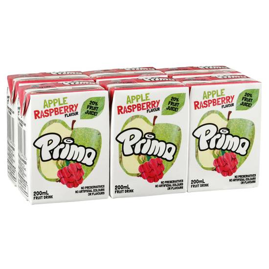 Prima Apple Raspberry Fruit Drink Multipack 200ml 6 pack
