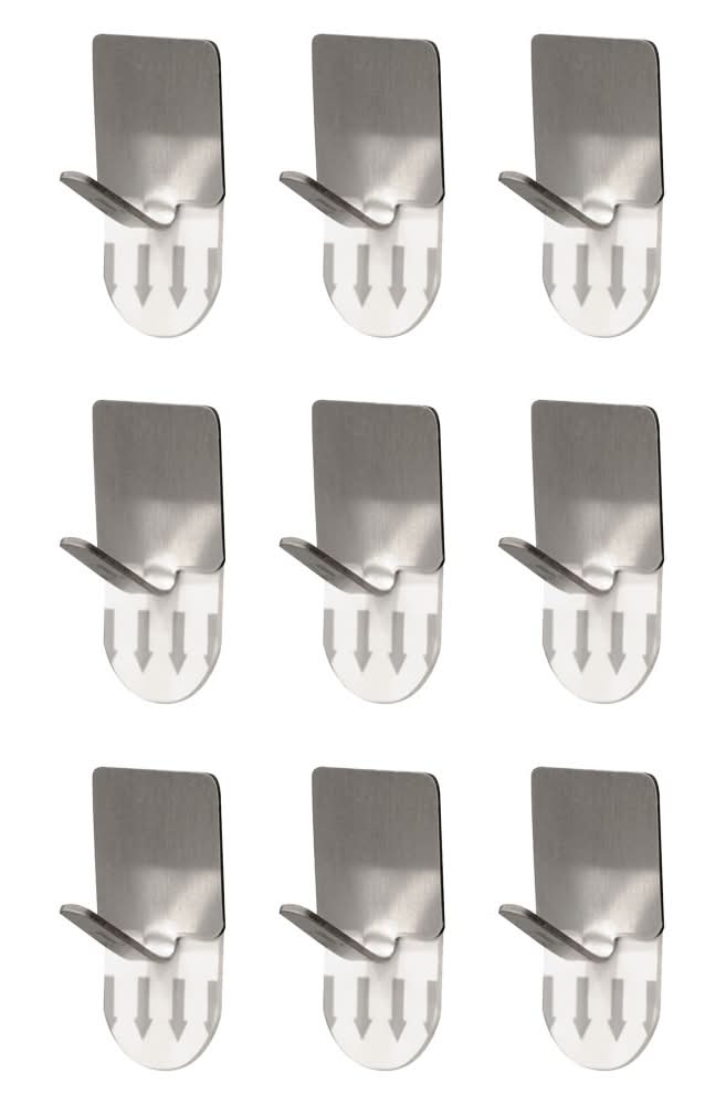 Easy Home Stainless Steel Hooks - 9pk
