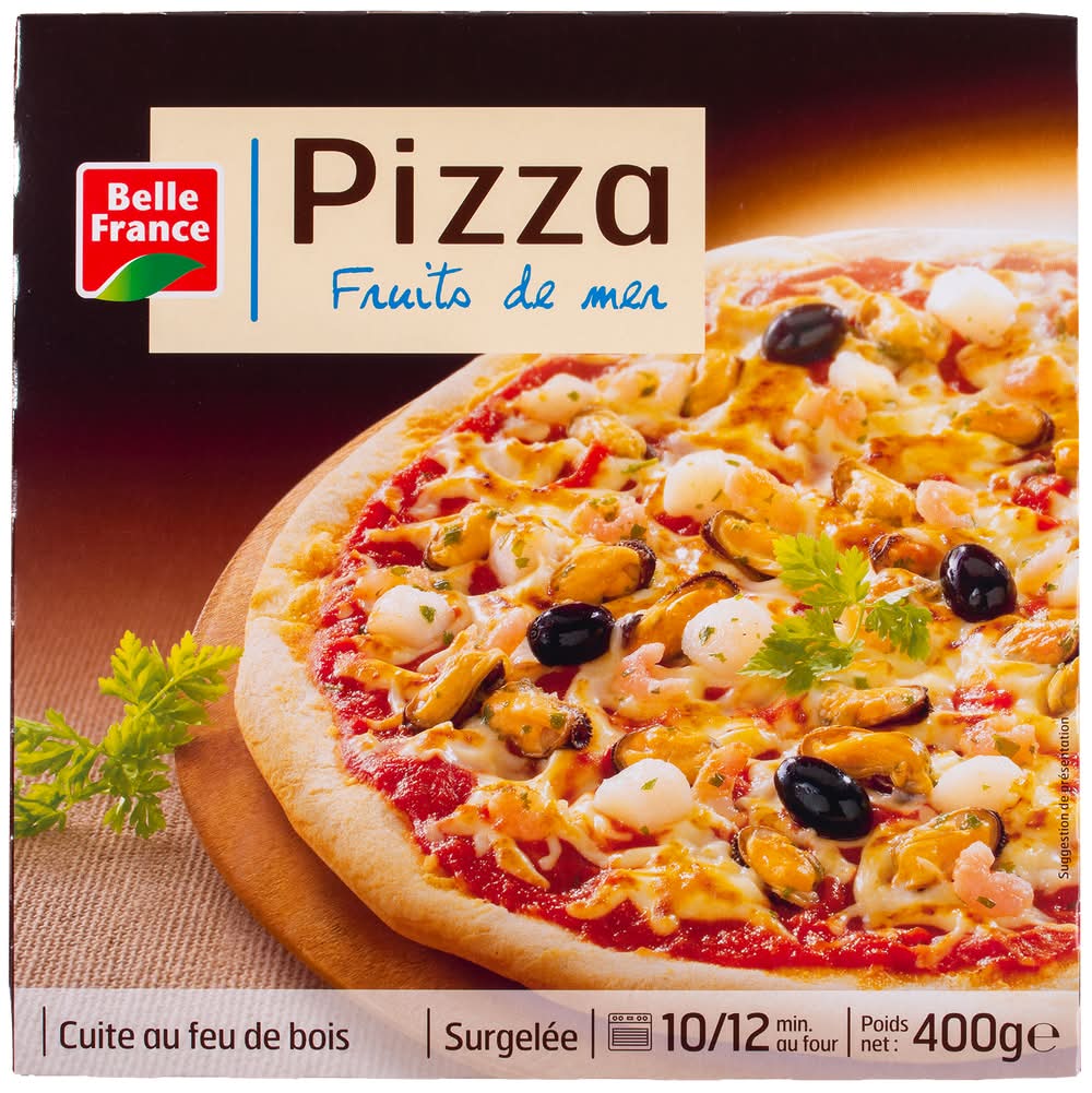 Belle France - Pizza aux fruits de mer cuite au feu de bois surgelée (400g)