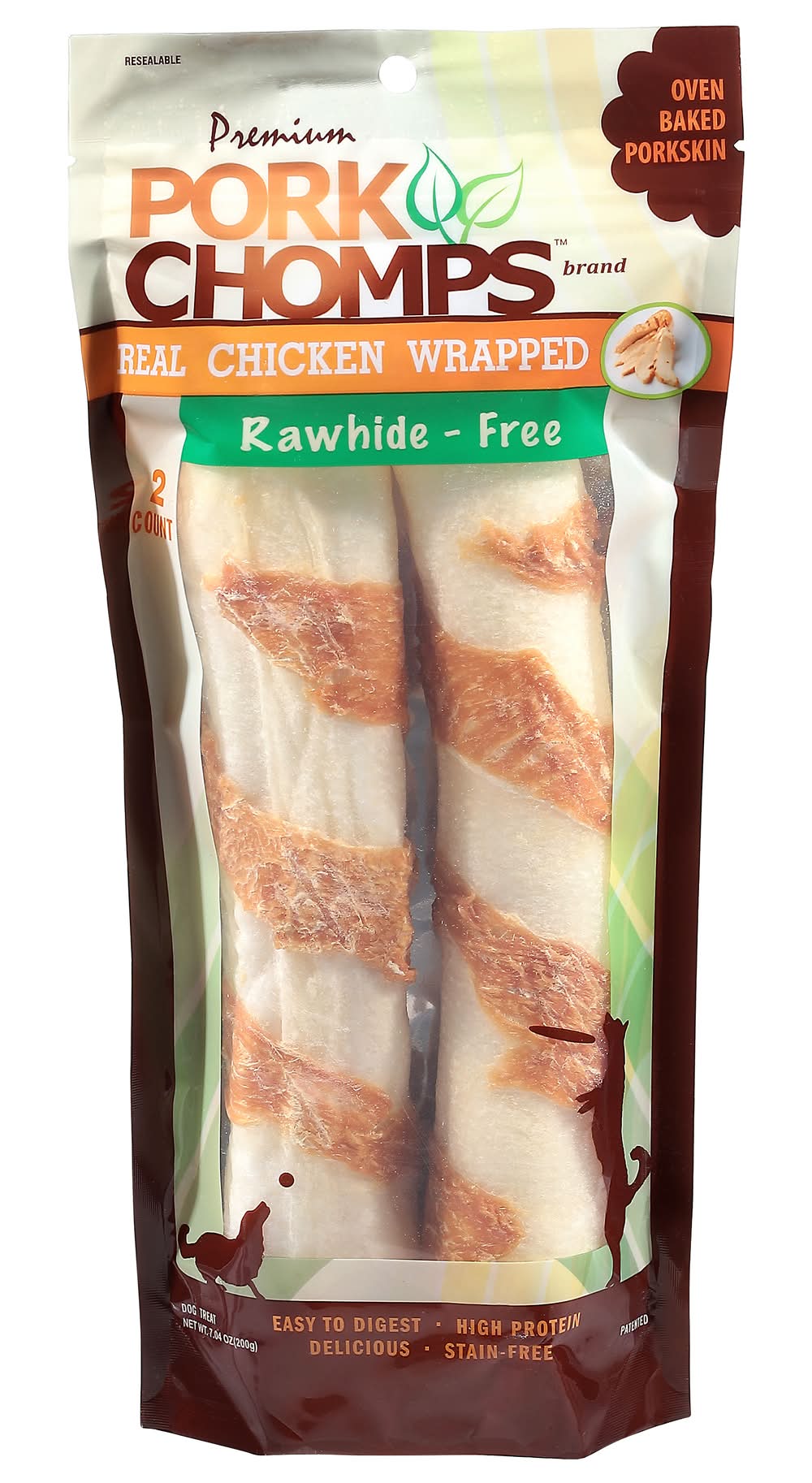 Pork Chomps Real Chicken Wrapped Rawhide-Free Dog Treats