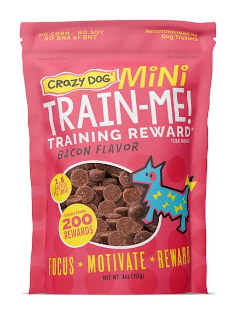Crazy Dog Train-Me! Mini Training Reward Dog Treats, 4-oz bag, 200 count.