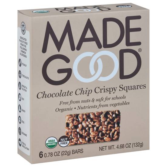 Made Good Chocolate Chip Crispy Squares (6 ct)