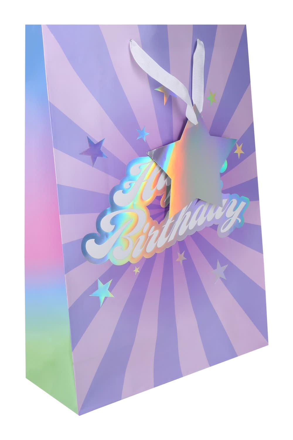 Jumbo Happy Birthday Gift Bag Purple Stars