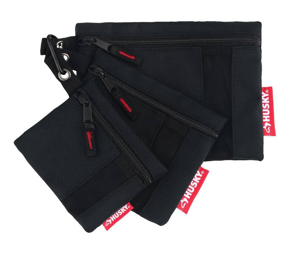Husky Organizer Pouch Bag Set, Assorted, Black (3 ct)
