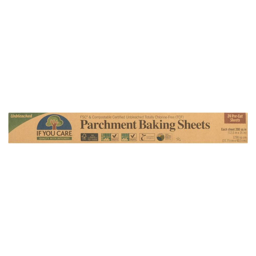 If You Care Compostable Unbleached Parchment Baking Sheets (24 CT)