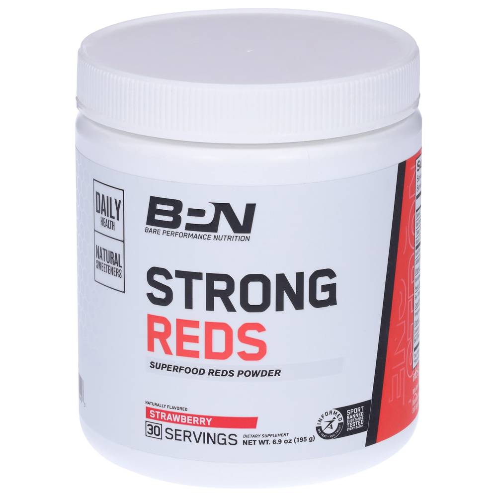 Bare Performance Nutrition Strong Reds Superfood Reds Powder, Strawberry (6.9 oz)