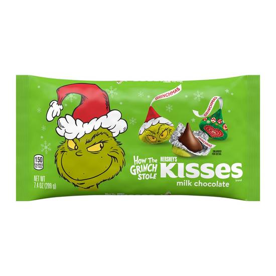 Order HERSHEY'S KISSES Grinch Milk Chocolate Candy, Christmas, 7.4 oz, Bag food online from CVS store, PEARLAND on bringmethat.com