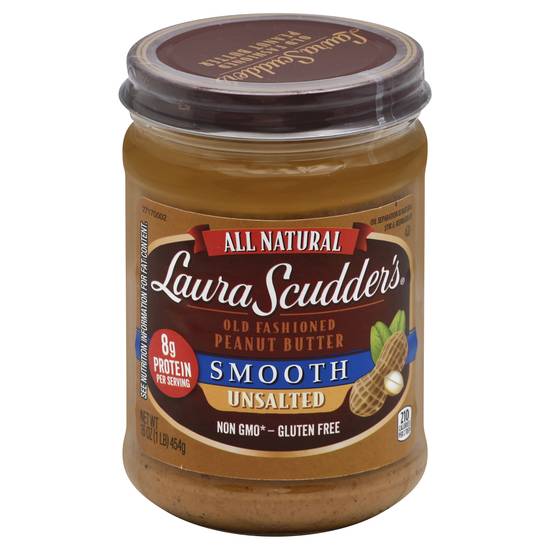 Laura Scudder's Old Fashioned Smooth Unsalted Peanut Butter