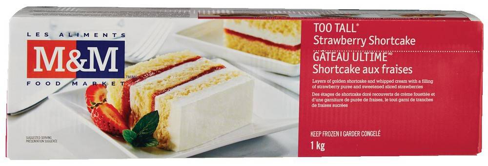 M&m food market gâteau ultime shortcake aux fraises (1kg.) - too tall strawberry shortcake (1 kg)