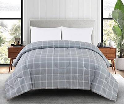 Bargain Bungalow Plaid Full/Queen Comforter (gray & white)