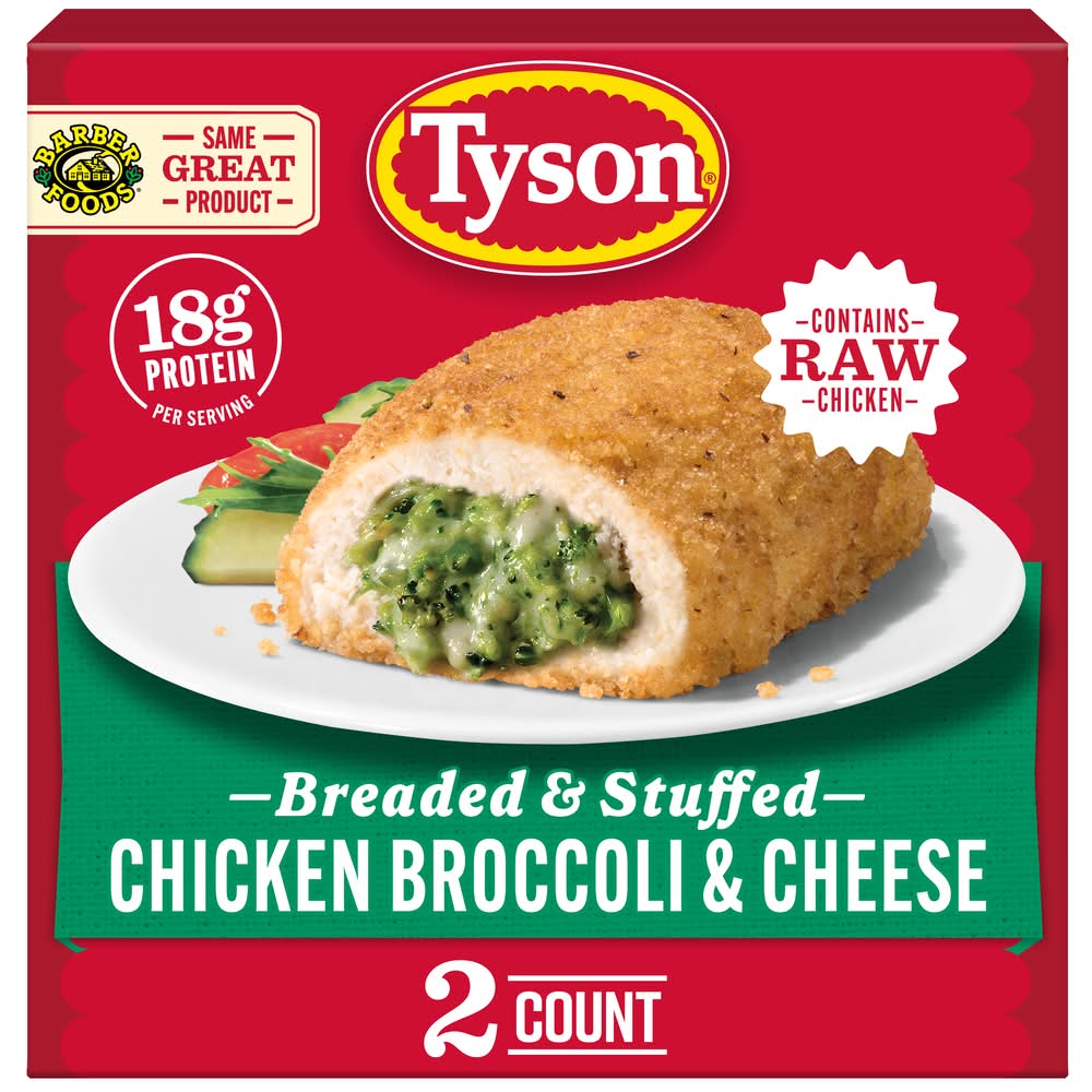 Tyson Breaded Stuffed Chicken Breasts Broccoli & Cheese (10 oz, 2 ct)