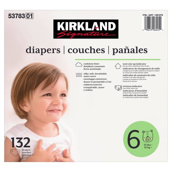 Kirkland Signature Size 6 Diapers (132 diapers)