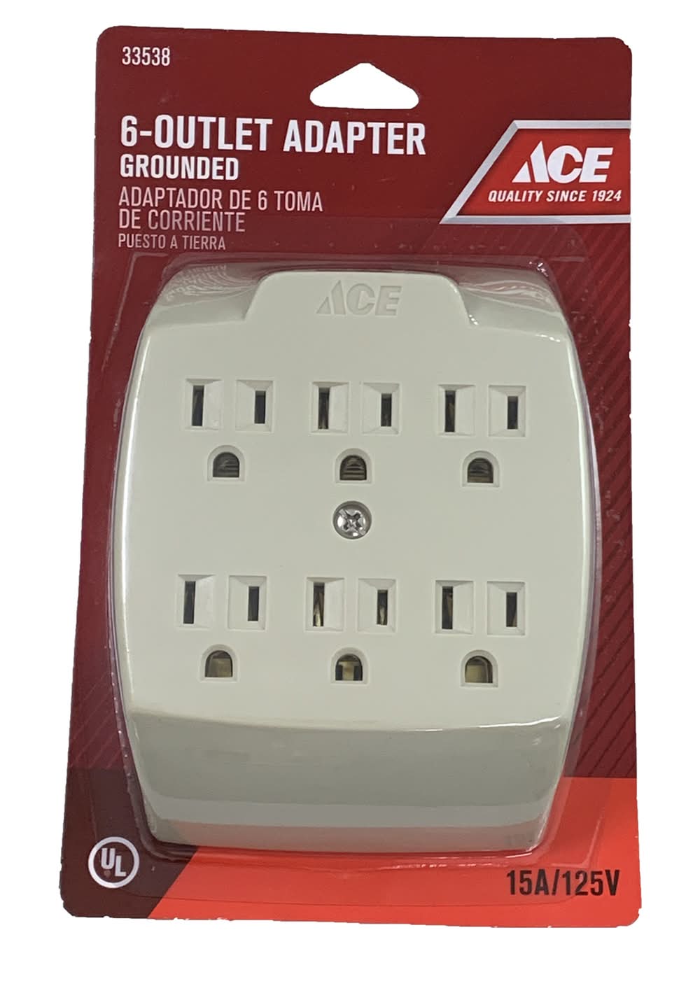 Ace Grounded 6 Outlets Adapter 1 Pk