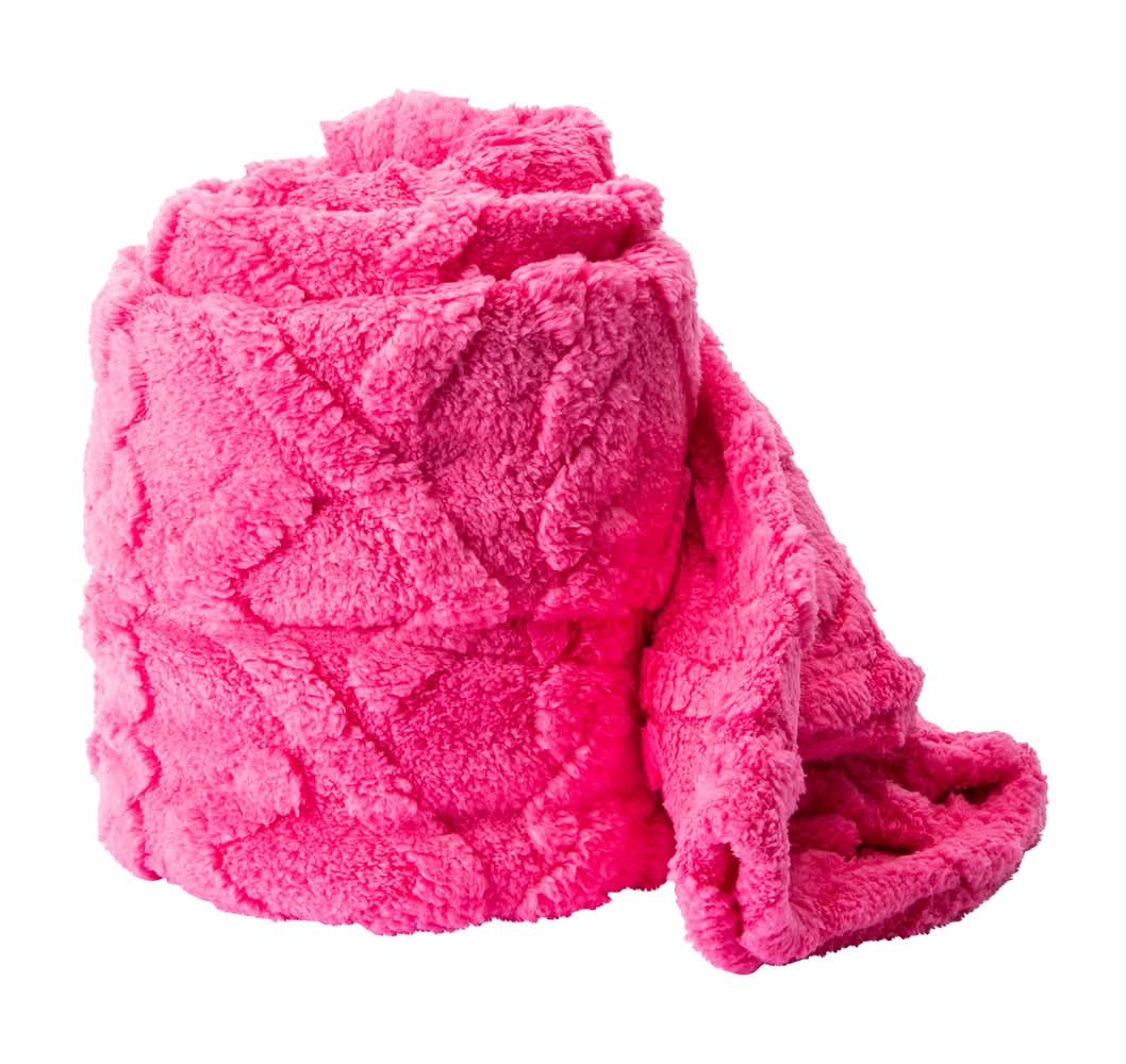 Luxe Collection Jacquard Cable Knit Blanket 50in x 60in Pink