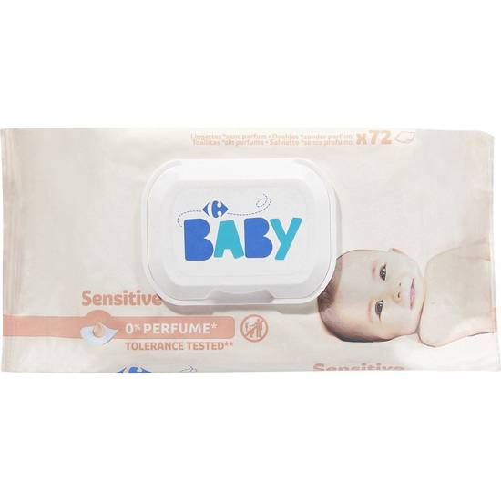 Coton pour bébé Carrés Sensitive CARREFOUR BABY : le paquet de 100 à Prix  Carrefour
