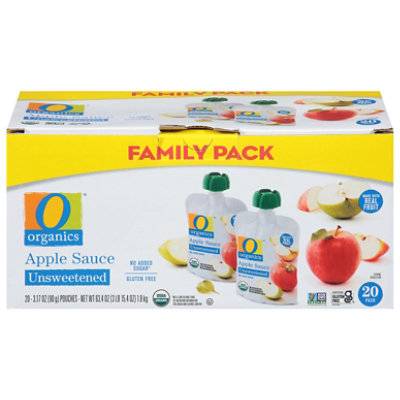 O Organics Unsweetened Apple Sauce Pouch Family pack (3.17 oz, 20 ct)