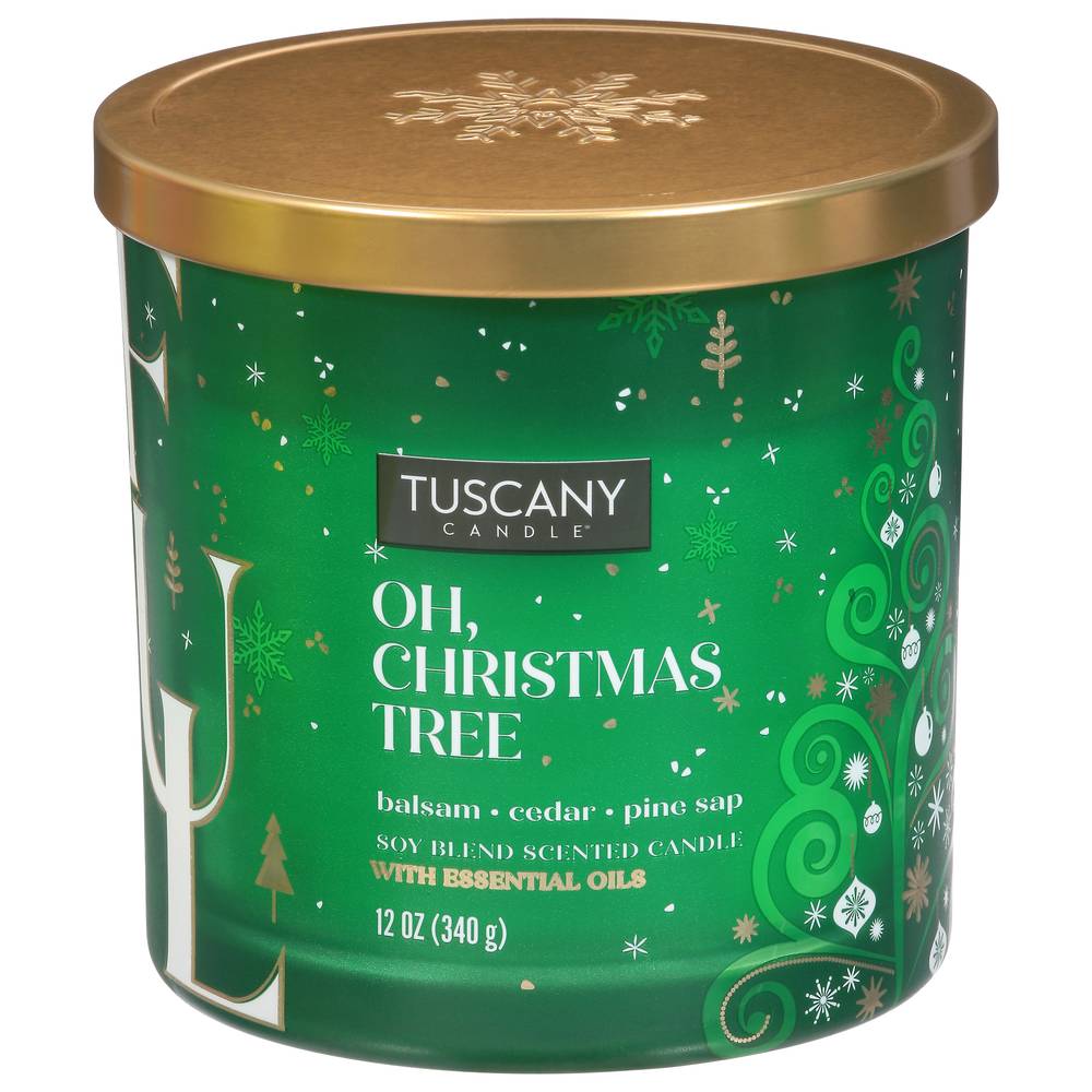 Tuscany Candle Oh Christmas Tree Soy Blend Scented Candle With Essential Oils (12 oz)