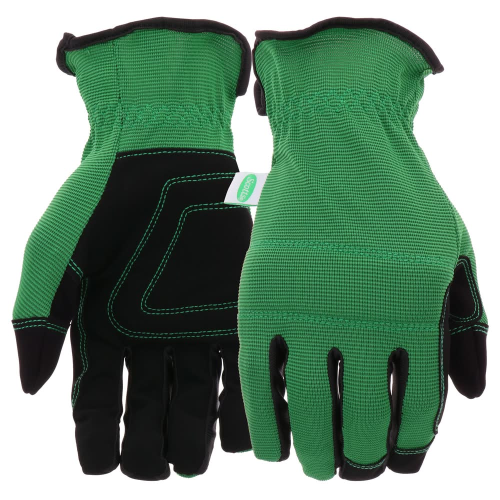 Scotts Large Green Polyester Gardening Gloves 1 -Pairs