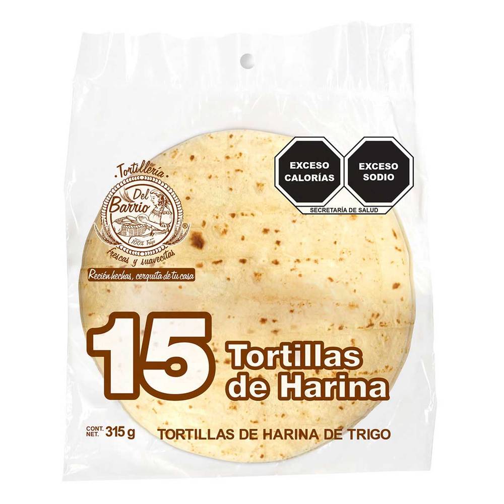 Del Barrio · Tortillas de harina de trigo (15 un)