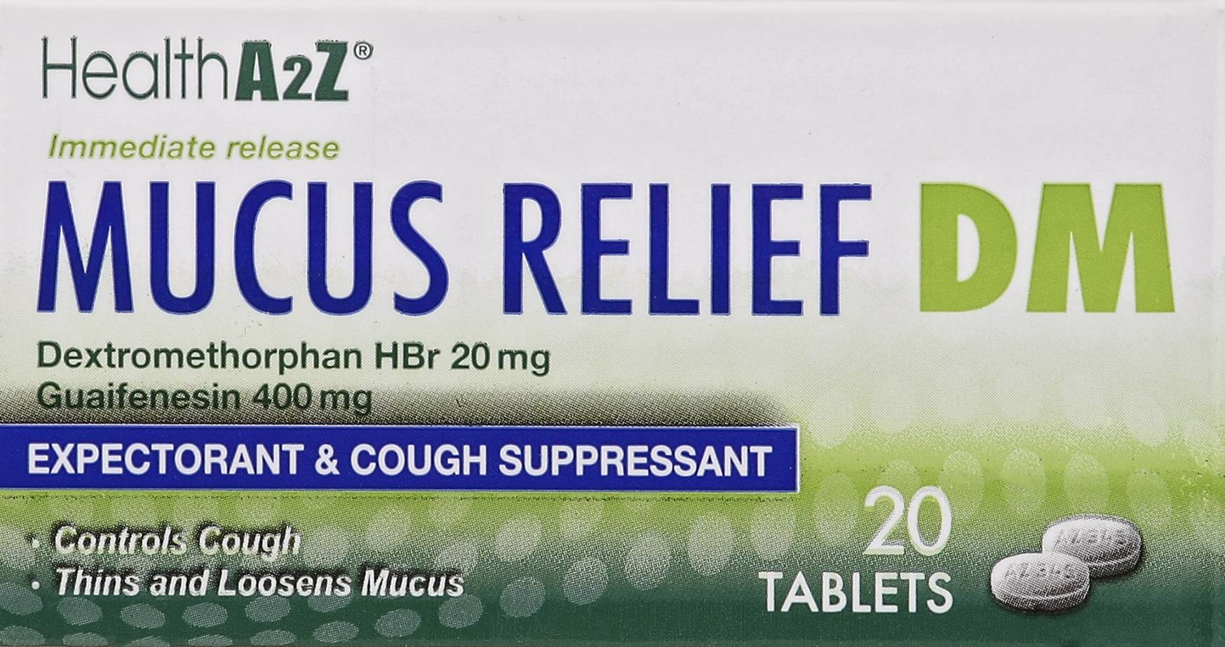 HealthA2Z Mucus Relief Expectorant & Cough Suppressant (20 x 0.04 oz)