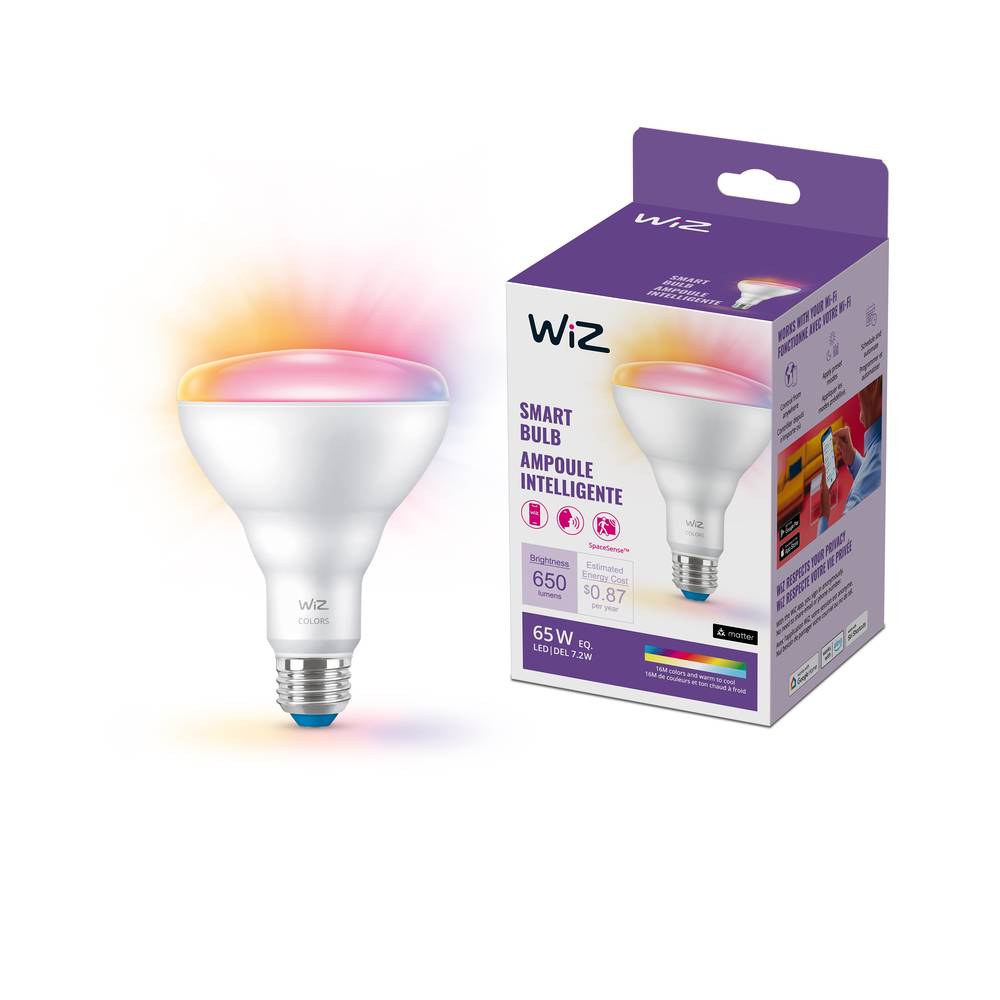 WiZ Color Changing 65-Watt EQ BR30 Full Spectrum E26 Dimmable Smart LED General Purpose Light Bulb | 603456