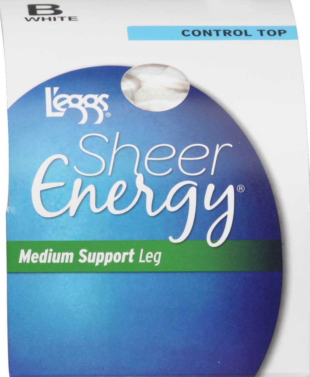 L'eggs Sheer Energy B White Control Top Medium Support Leg Pantyhose, Multi